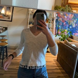 made well sweater with fringe